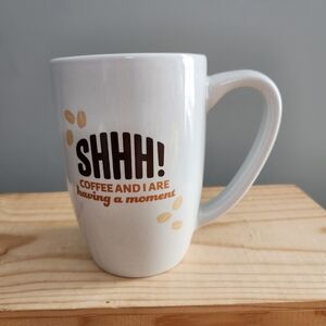 Shhh! Coffee and I Are Having A Moment Double-sided Ceramic Coffee Mug Funny NWT
